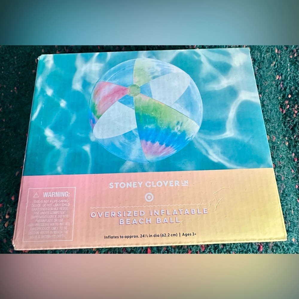 ‼️RARE‼️🎸STONEY CLOVER🎸🔥NWT🔥Oversized Tie Dye Inflatable Beach Ball